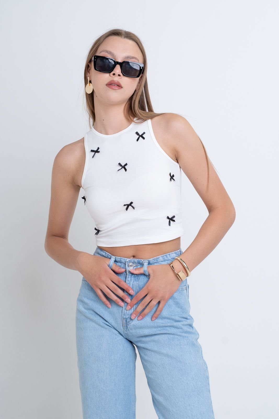 Crop top με φιόγκους