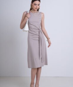 Φόρεμα midi αμάνικο