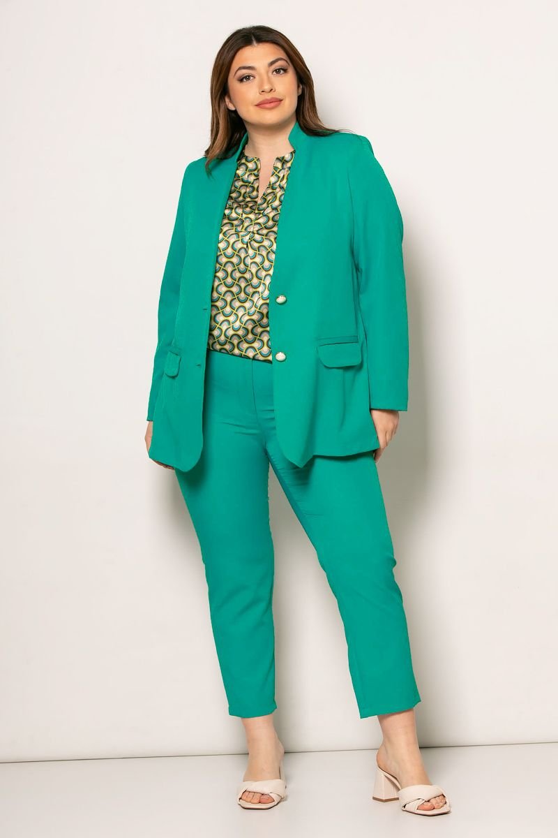 Σακάκι Career Με Κουμπιά Πέρλες Πράσινο