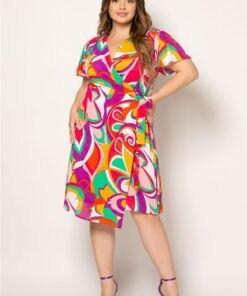 Φόρεμα Stacy Midi Σατέν Με Δέσιμο Και Βολάν Στα Μανίκια Μωβ Φούξια