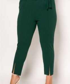 Παντελόνι Grace Ελαστικό Με Άνοιγμα Στο Κάτω Μέρος Και Ζώνη Πράσινο