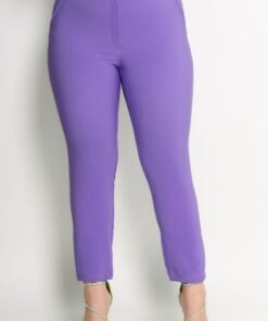 Παντελόνι ανορθωτικό με φερμουάρ και λάστιχο πίσω Λιλά