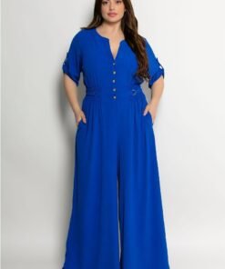 Φόρμα Ολόσωμη Με Λάστιχο Στη Μέση Και Κουμπιά Ρουά