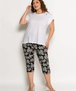 Μπλούζα Βαμβακερή Με Κουμπιά Στους Ώμους Εκρού