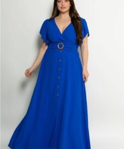 Φόρεμα Melanie Maxi Με Λεπτομέρεια Κουμπιά Και Ζώνη Ρουά