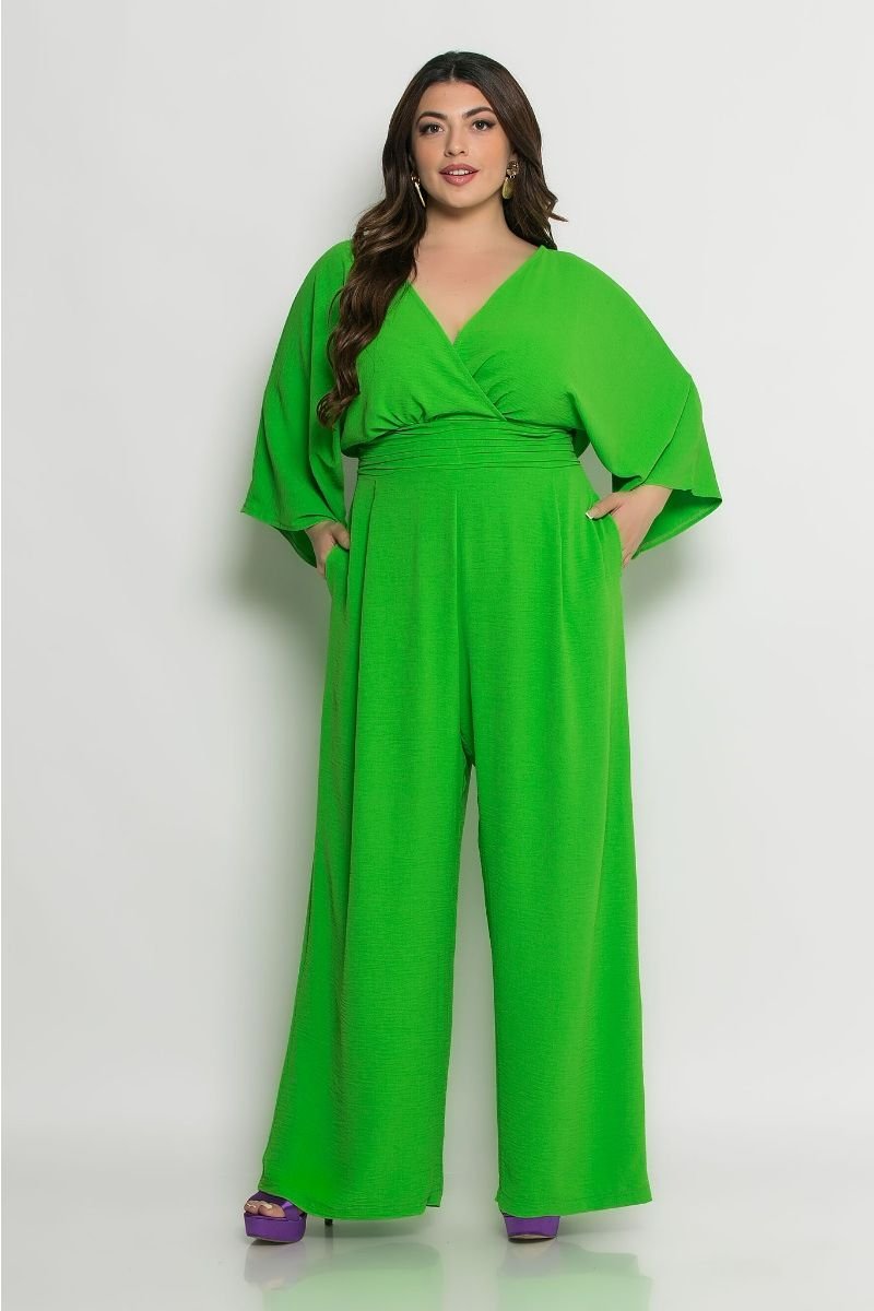 Φόρμα Ολόσωμη Valeria Κρουαζέ Με Δέσιμο Στη Πλάτη Lime Green