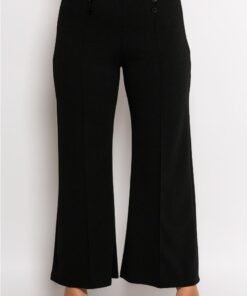 Παντελόνα Κρεπ Ελαστική Με Διακοσμητικά Κουμπιά Μαύρο