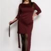 Φόρεμα Mainstream Ασύμμετρο Με Άνοιγμα Μπορντώ