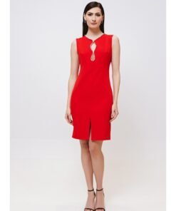 Αμάνικο Φόρεμα κρεπ με κέντημα