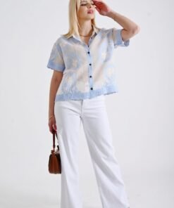 Πουκάμισο με Κεντημένα Λαχούρια