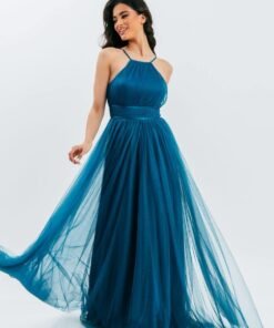 Φόρεμα Μaxi Πετρόλ