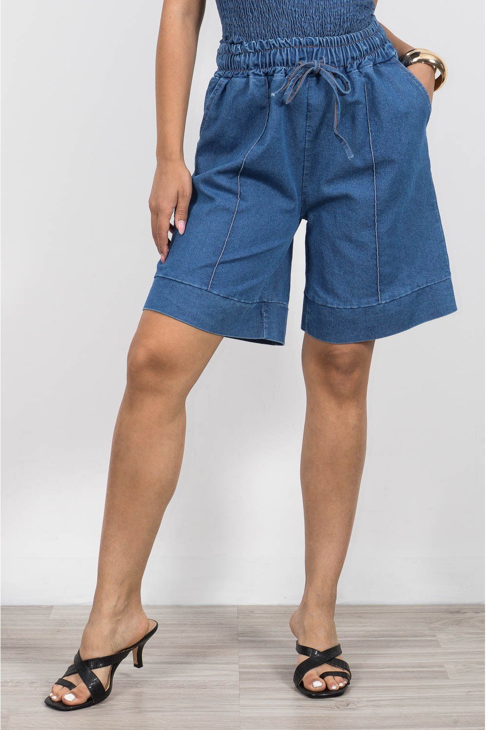 Denim Look Βερμούδα - Μπλε