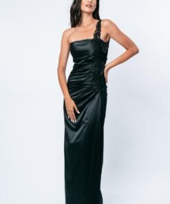 Φόρεμα Maxi Σατέν με Δαντέλα