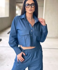 Πουκάμισο Denim Boston Jean Με Strass